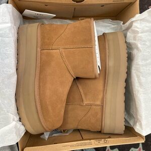 UGG Women's Tan Suede Platform Boots